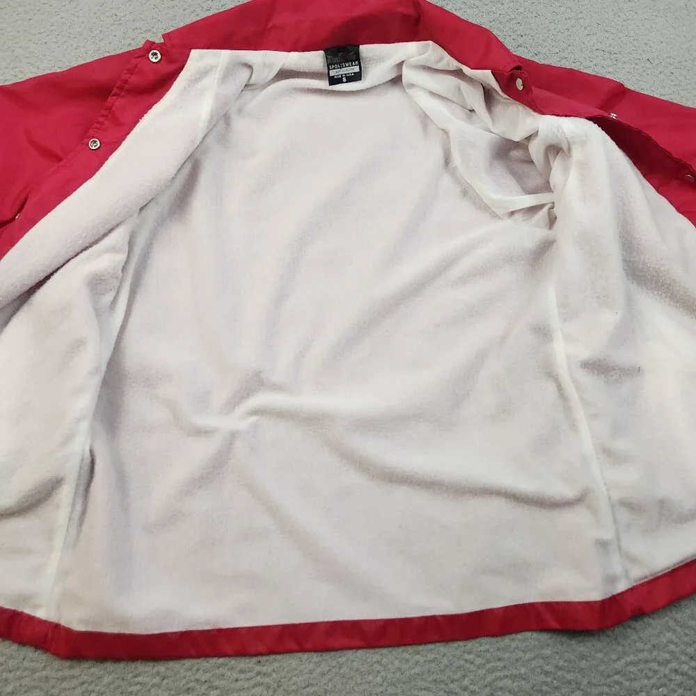 Vintage Weather Breaker Jacket Womens Small Pink Lined Coach Snap Front Packable